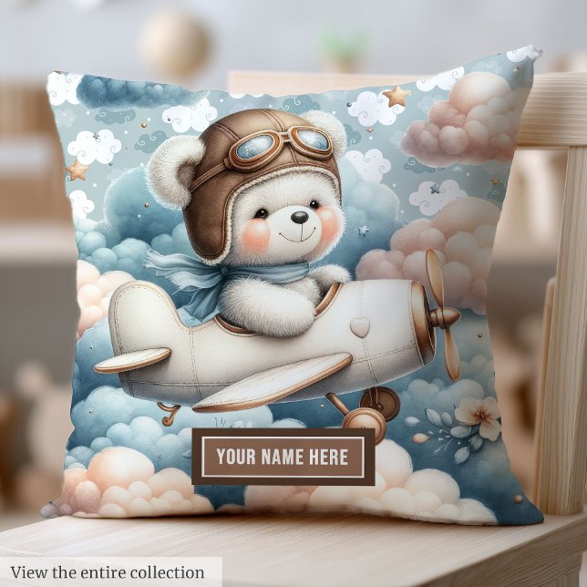 Trend cute teddy bear pilot boy baby shower pillow (Trend cute teddy bear pilot boy baby shower pillow)