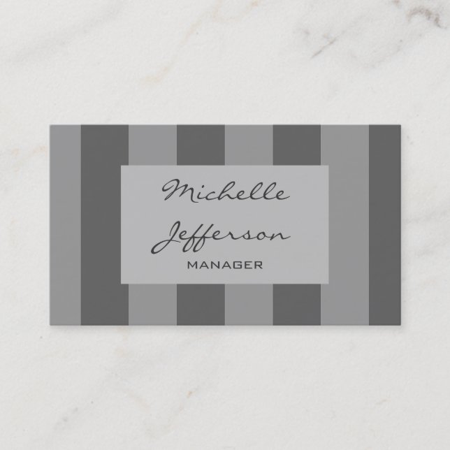Trend Gray Pattern Handwrite Manager Business Card (Front)