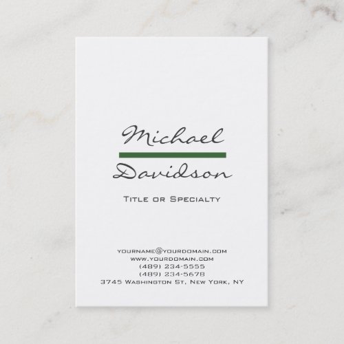 Trend Gray Script White Green Business Card