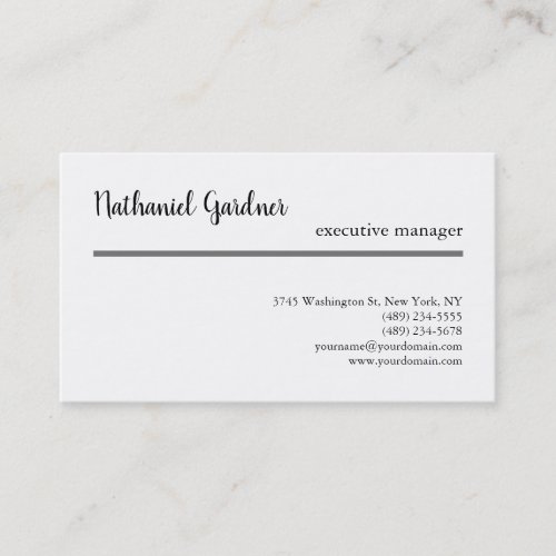 Trend Handwriting Plain Creative Modern Minimalist Business Card