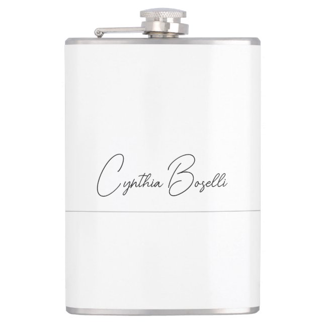 Trend Minimalist Modern Plain Calligraphy Template Flask (Front)