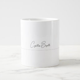 Trend Minimalist Modern Plain Calligraphy Template Giant Coffee Mug