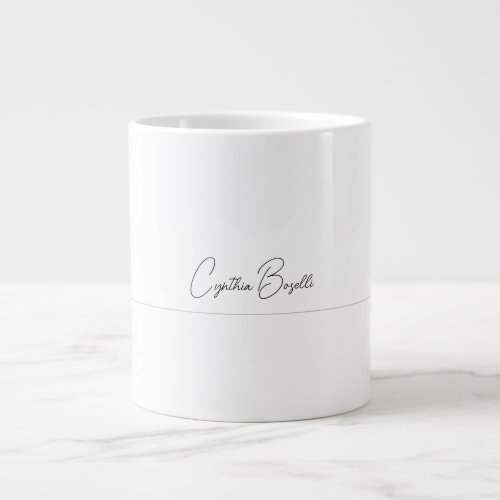 Trend Minimalist Modern Plain Calligraphy Template Giant Coffee Mug