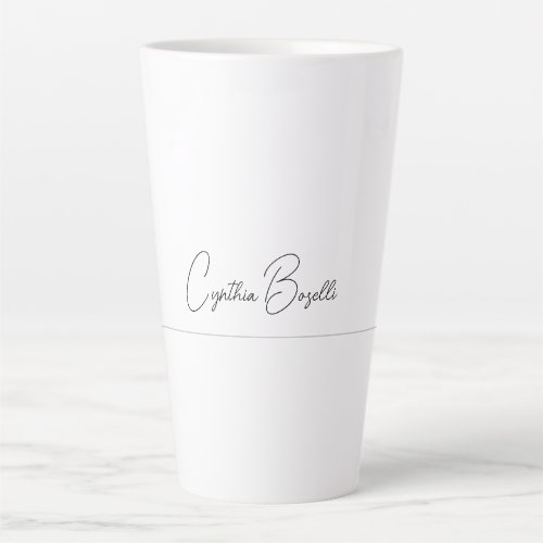Trend Minimalist Modern Plain Calligraphy Template Latte Mug