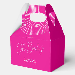 Trend Pink Baby Shower Script Favor Boxes