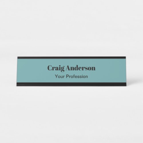 Trend Professional Plain Modern Elegant Cadet Blue Desk Name Plate