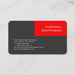Trend Rounded Corner Red Stripe Grey Business Card