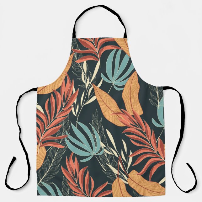 Trend seamless tropical pattern with bright yellow apron (Front)