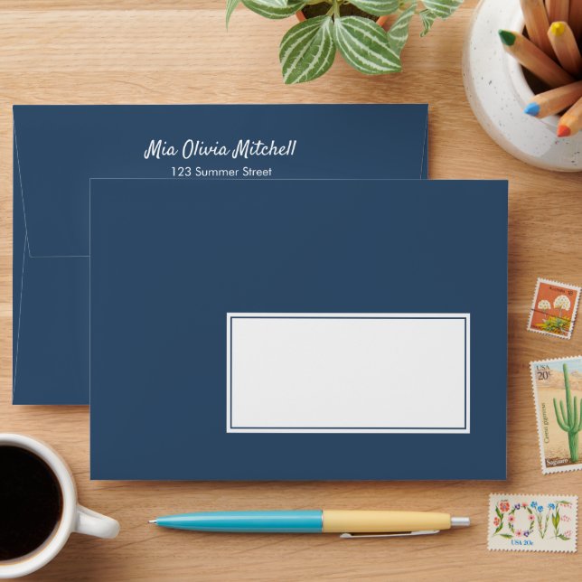Trend Serious Blue - Customizable Address Envelope (Desk)