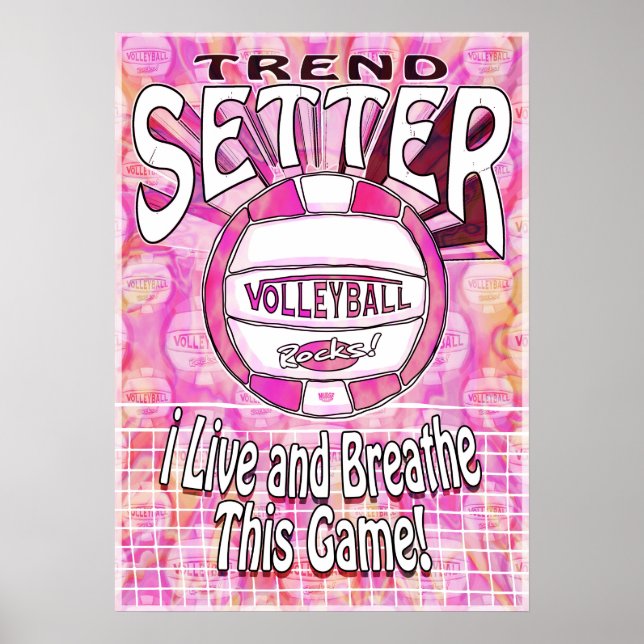 Trend Setter Pink Volleyball Poster (Front)