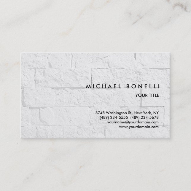 Trend Simple Wall Brick Professional Business Card (Front)