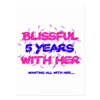 Trending 5th marriage anniversary designs postcard