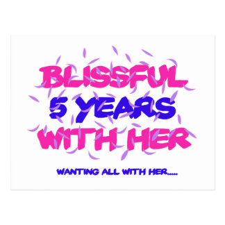 Trending 5th marriage anniversary designs postcard