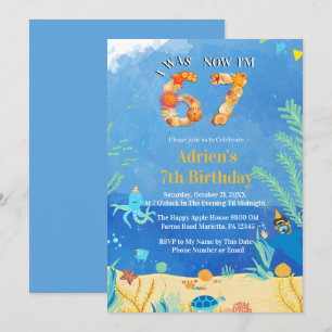 Trending 6→7 Meme Under the Sea Birthday Invitation