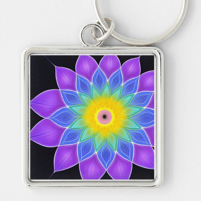 Trending Abstract Art, Modern and Stylish, Purple  Keychain (Front)
