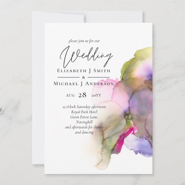Trending Abstract Rainbow Purple Wedding (Front)