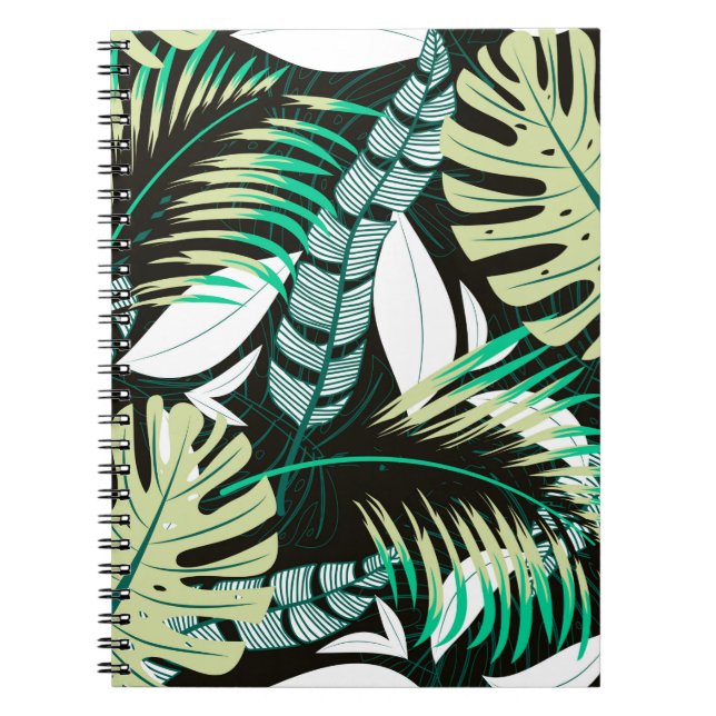 Trending bright seamless pattern with colorful tro notebook (Front)