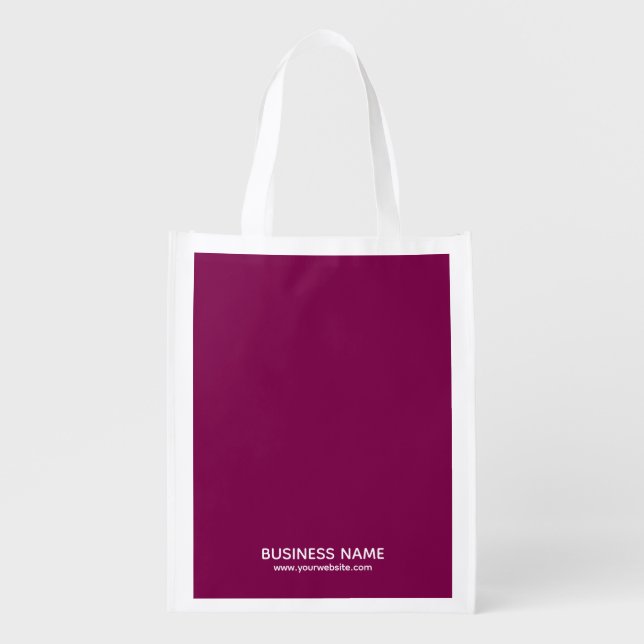 Trending Business Name & Website Url Template Grocery Bag (Front)