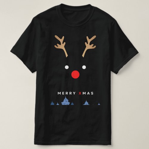 Trending Christmas Reindeer T_shirt Black