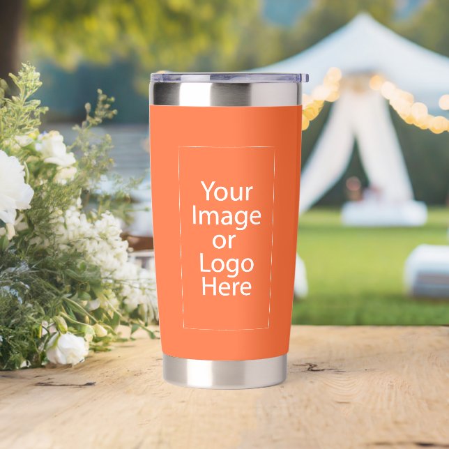 Trending Color Carrot Orange / Custom Section Insulated Tumbler (Wedding)