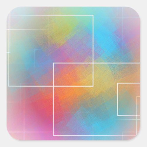 Trending Colorful Blank Template Modern Abstract Square Sticker
