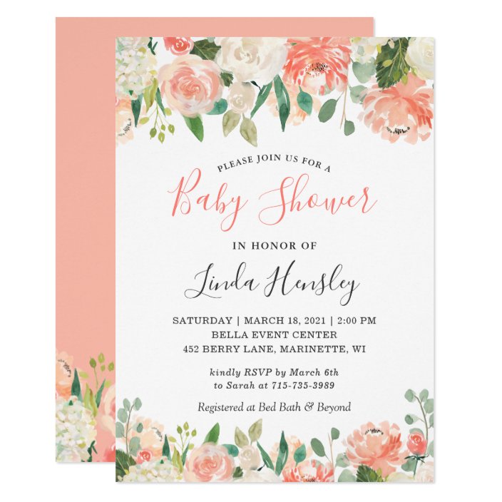 floral baby shower invitations