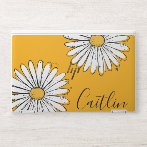 Trending Daisy Orange inky art  iPad Air Cover HP Laptop Skin