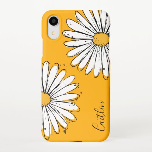 Trending Daisy Orange inky art  iPhone Case