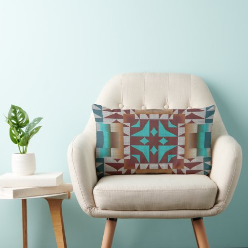 Trending Eclectic Ethnic Bohemian Mosaic Pattern Lumbar Pillow