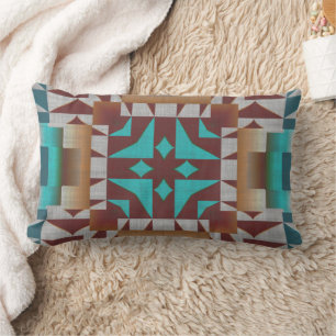 Trending Eclectic Ethnic Bohemian Mosaic Pattern Lumbar Pillow