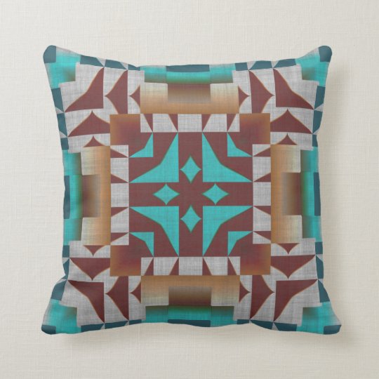 Trending Eclectic Ethnic Bohemian Mosaic Pattern Throw Pillow