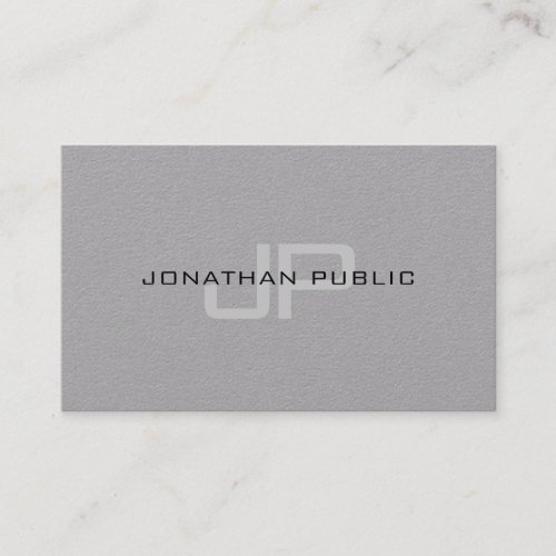 Trending Elegant Monogram Minimalist Gray Template Business Card