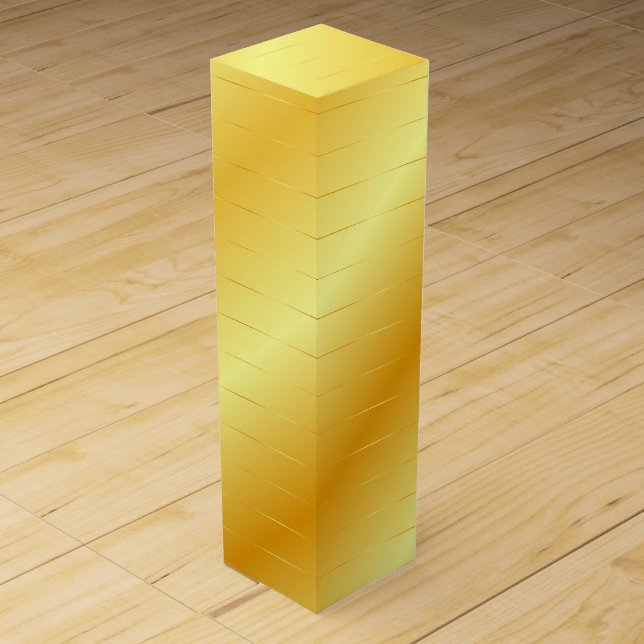 Trending Faux Gold Elegant Modern Template Glossy Wine Box (Front)