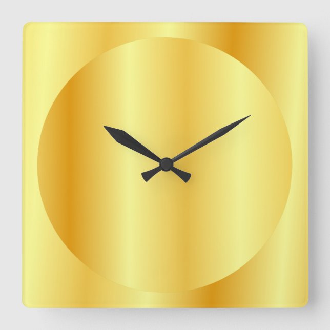 Trending Gold Look Elegant Design Template Square Wall Clock (Front)