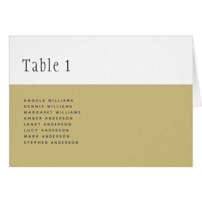 Trending Gold White Wedding TABLE Number Names (Front Horizontal)