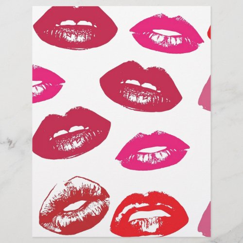 Trending Kisses pattern luscious pink lips mwah