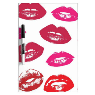 Trending Kisses pattern luscious pink lips mwah! Dry-Erase Board