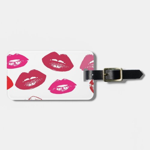 Trending Kisses pattern luscious pink lips mwah Luggage Tag