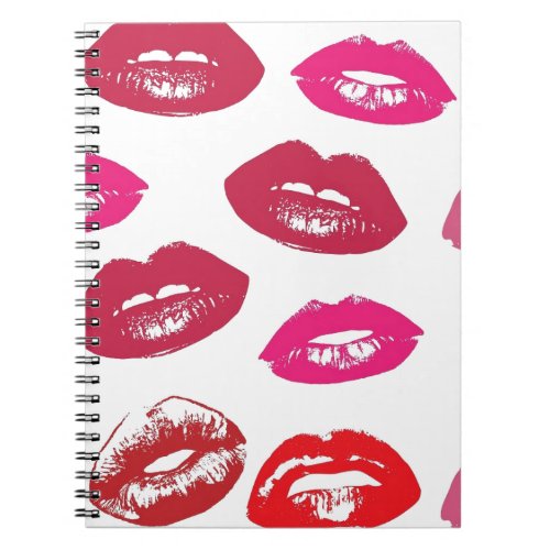Trending Kisses pattern luscious pink lips mwah Notebook