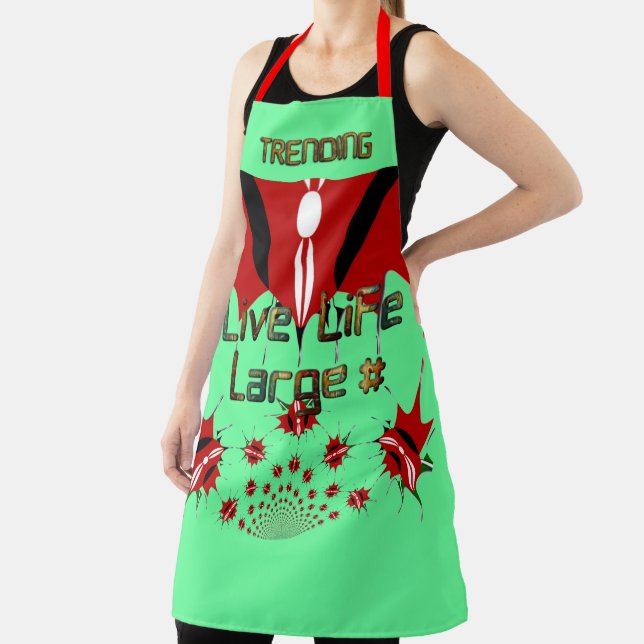 Trending Live Life Large Kenyan Shield Apron (Insitu)