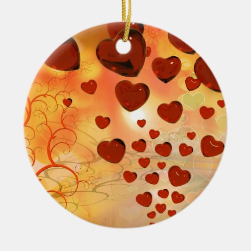 Trending love hearts accessories Valentines day Ceramic Ornament