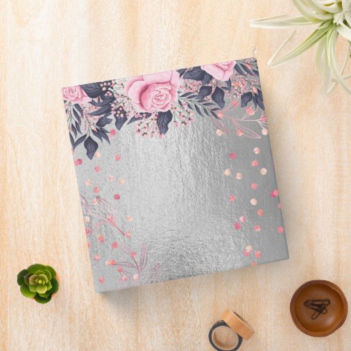 Trending Metallic Floral Stationery Budget Girly 3 Ring Binder