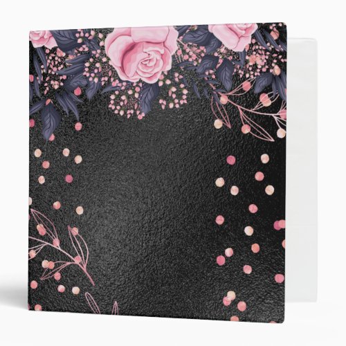 Trending Metallic Floral Stationery Budget Girly 3 Ring Binder