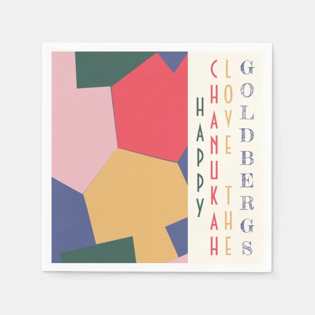 Trending Modern Chanukah Dreidels Napkins (Front)