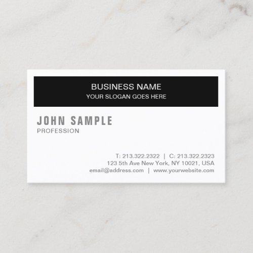 Trending Modern Elegant Black White Sleek Design Business Card