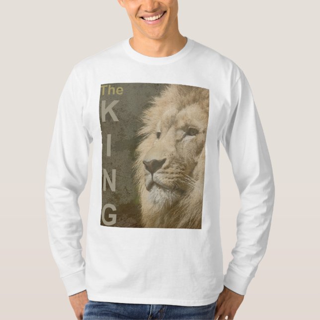 Trending Modern Elegant Lion Template Men's White T-Shirt (Front)