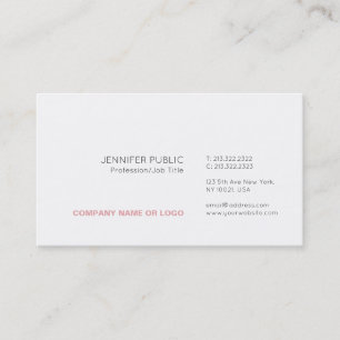Trending Modern Elegant Minimalistic White Plain Business Card