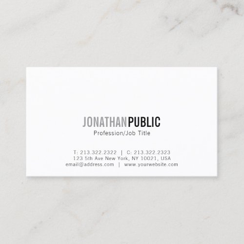 Trending Modern Professional Artistic Sleek Plain Business Card