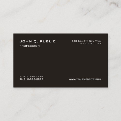 Trending Modern Professional Black White Clean Business Card