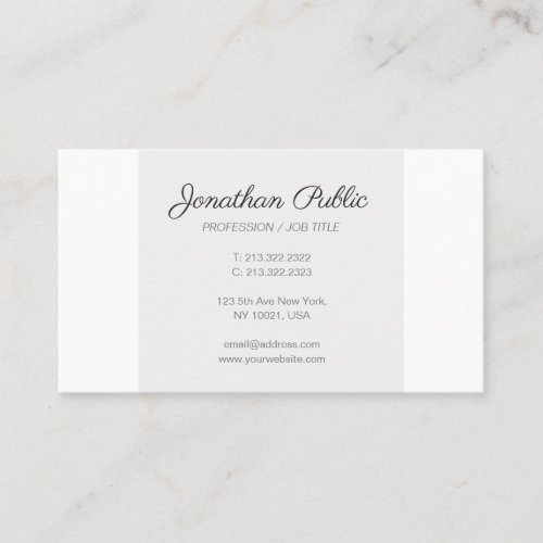 Trending Modern Simple Chic Plain Professional Business Card